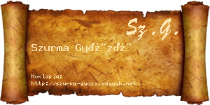 Szurma Győző névjegykártya